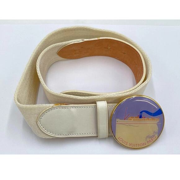LOUIS VUITTON Louis Vuitton Ship Buckle Belt rare item - Picture 5 of 12